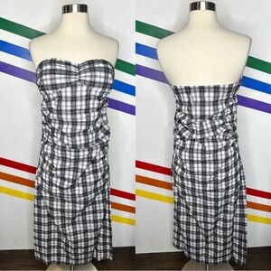 NEW Free People plaid strapless dress size large